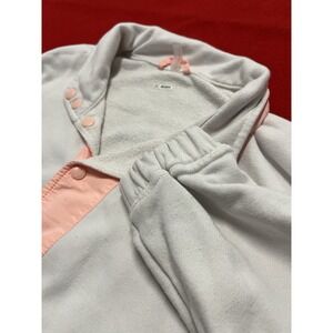Free People Movement Size Medium Pink/white Quarter Snap Pullover